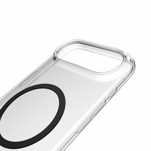 Puro Lite Mag TPU+PC magnētiskais viedtālruņa apvalks iPhone 17 Air - caurspīdīgs ar melnu gredzenu