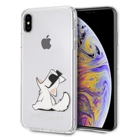 Karl Lagerfeld Choupette Fun iPhone Xs Max viedtālruņa apvalks - caurspīdīgs