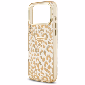 Guess Leopard Glitter MagSafe Чехол для iPhone 17 Pro Max - коричневый
