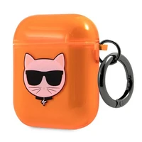 Karl Lagerfeld Choupette AirPods apvalks 1/2 - oranžs