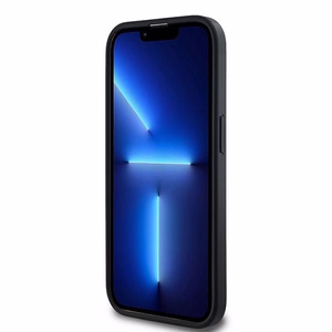DKNY Ādas rūtainais magnētiskais apvalks iPhone 13 Pro Max - melns