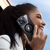 ESR Classic Hybrid Kickstand Halolock Magnētiskais viedtālruņa apvalks ar statīvu + rūdītais stikls iPhone 16 Pro Max - caurspīdīgs ar melnu rāmi