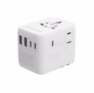 Gembird TPA-2A3C70-01-W universāls ceļojumu barošanas adapteris, 70 W, balts