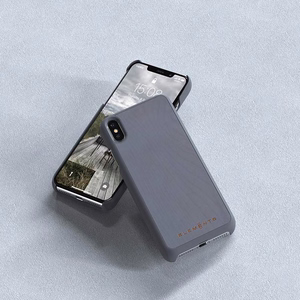 Nordic Elements Original Gefion vāciņš ierīcei iPhone XS Max, ar dabīga kļavas koka apdari, vidēji pelēks