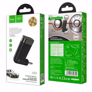 Bezvadu auto AUX uztvērējs Hoco E53 melns