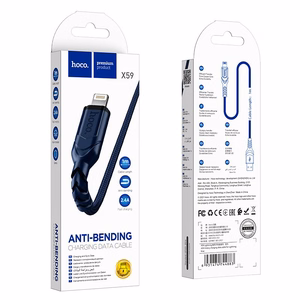 Kabelis USB-A uz Lightning HOCO 2,4A 1 m X59 zils