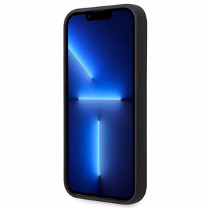 Guess GUHMP14XSBPLK iPhone 14 Pro Max 6.7" melns/melns cietais apvalks Silikona logotipa plāksne Magnētiskais