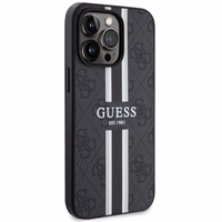 Guess GUHMP13LP4RPSK iPhone 13 Pro / 13 6.1" melns/melns cietais apvalks 4G Printed Stripes MagSafe