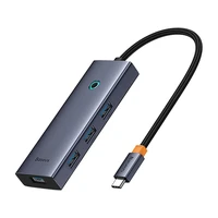 Hub 5w1 Baseus UltraJoy 5 porti (1xHDMI4K@30Hz + 4xUSB 3.0) pelēks