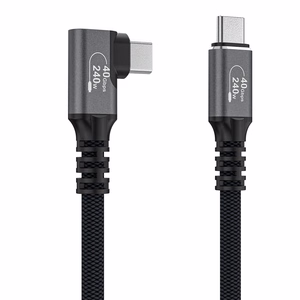 Wozinsky WPS1-UY41S USB-C Thunderbolt 4 240W leņķa kabelis 1.5m 4K - melns