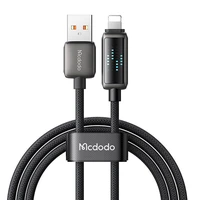 Mcdodo CA-5250 USB-A-uz Lightning kabelis, LED displejs, 1,2 m