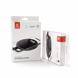 Crong PowerSpot Qi 15 W USB-C bezvadu lādētājs ar rūdīta stikla pārklājumu, ēnu melns