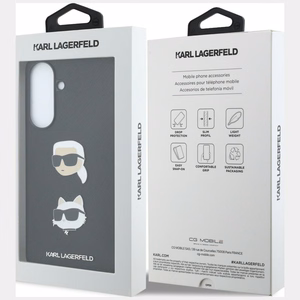 Karl Lagerfeld maciņš ar Karl&Choupette Heads Pins&Logo Samsung Galaxy A57 5G, melns
