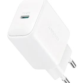 Joyroom JR-TCF20 USB-C PD 20W tīkla lādētājs - balts + USB-C / Lightning kabelis 1m