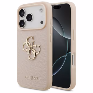 Guess Grained Big 4G & Classic Logo iPhone 17 Pro Чехол - розовый
