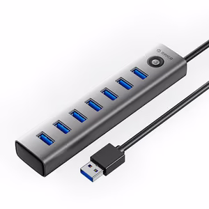 Orico CL7U-U3 koncentrators 7x USB-A 3.0 + USB-C 5V/3A 1m - pelēks