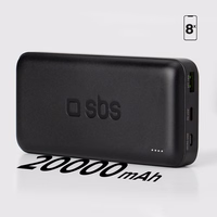 Portatīvais lādētājs SBS TTBB20000PD20K 20000 mAh 20W PD USB-C, USB-A, Micro-USB - melna
