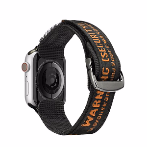 Dux Ducis siksniņa (āra versija) Apple Watch Ultra siksniņa, SE, 9, 8, 7, 6, 5, 4, 3, 2, 1 (49, 45, 44, 42 mm) neilona aproce melna un oranža