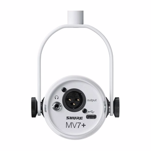 Shure MV7+-W – USB-C / XLR podkāstu un vokālais mikrofons, balts