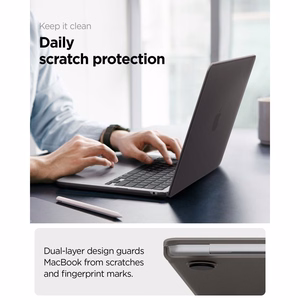 Spigen AirSkin aizsargapvalks MacBook Air 13" 2023 / 2024 / 2025 / 2026 – daļēji caurspīdīgs