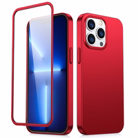 Joyroom 360 pilns viedtālruņa apvalks ar priekšējo un aizmugurējo vāciņu iPhone 13 Pro + rūdītā stikla aizsargstikls sarkans (JR-BP935 red)