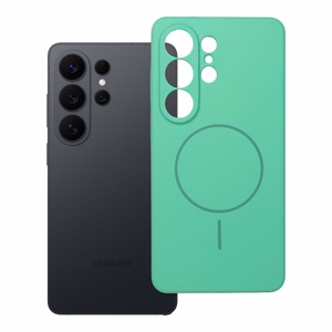 Silikona 2mm viedtālruņa apvalks SAMSUNG S26 Ultra, saderīgs ar MagSafe, piparmētru krāsā