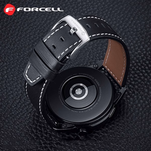 FORCELL F-DESIGN FS21 ekoloģiskās ādas siksniņa SAMSUNG pulkstenim 20 mm melna