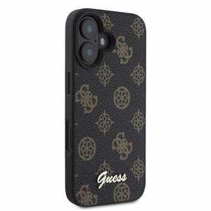 Viedtālruņa apvalks Guess Peonijas raksts MagSafe iPhone 16 Plus - melns