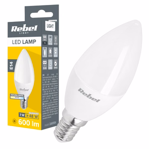 Rebel sveces formas E14 LED spuldze, 7 W, 4000 K, 230 V