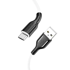 Borofone Kabelis BX63 Charming - USB uz MicroUSB - 2,4A 1 metrs melns-balts