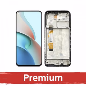 LCD Displejs Saderīgs ar Xiaomi Redmi Note 9T Melns ar Frame OEM