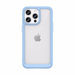 iPhone 15 Pro Max Outer Space усиленный чехол с гибкой рамкой - синий