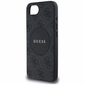 Guess 4G Circle Classic Logo Magnētiskais viedtālruņa apvalks iPhone 16e - melns
