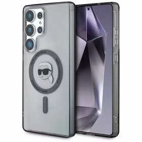 Viedtālruņa apvalks Karl Lagerfeld Button Karl Head Printed Logo Magnētiskais Samsung Galaxy S25 Ultra melns