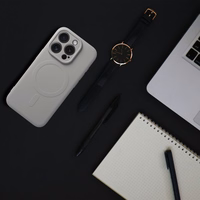 SILIKONA MAG COVER korpuss saderīgs ar MagSafe priekš SAMSUNG A37 pelēks titāna krāsas