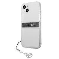 Guess GUHCP13SKB4GGR iPhone 13 mini 5.4" caurspīdīgs cietais apvalks 4G Pelēka Siksniņas Šarms