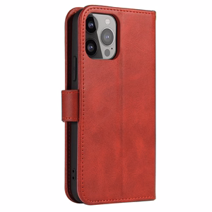 Wallet Case with Stand for iPhone 15 Pro Max Magnet Case - Red