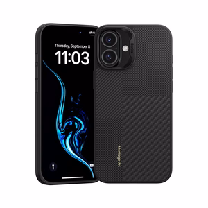 Benks Montage magnētiskais Armor Pro Kevlar viedtālruņa apvalks ar metāla rāmi 600D+1500D Iphone 16 melns