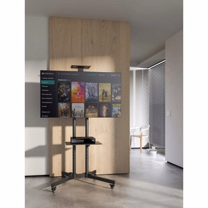 Manhattan televizora un monitora statīvs ar riteņiem 1 ekrānam, 37–65", melns, VESA 200x200–600x400 mm, maks. 40 kg