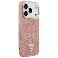 Guess Spīdīgs trijstūra logotips Magnētiskais apvalks iPhone 17 Pro (m) - rozā