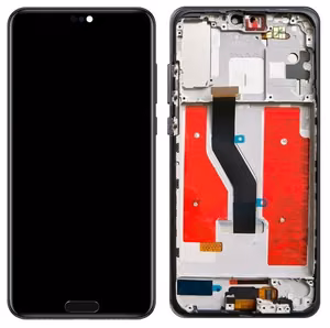 LCD screen Huawei P20 PRO ar touch screen un home button ar frame Melns OLED
