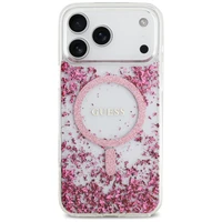 Guess Sveķu apakšas spīdīgs magnētiskais apvalks iPhone 17 Pro Max - rozā