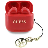 Bezvadu austiņas TWS Guess Effect Printed Classic Logo & Charm sarkans