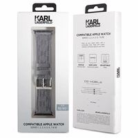 Karl Lagerfeld Saffiano Monogram siksniņa priekš Apple Watch 38/40/41mm - sudraba