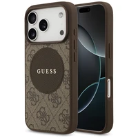 Guess 4G Circle Classic Logo Magnētiskais viedtālruņa apvalks iPhone 17 Pro - brūna