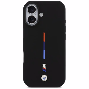 BMW M Silicon Tricolor Line MagSafe macins iPhone 17 - melns