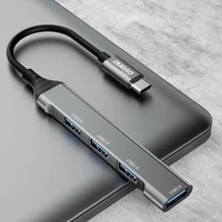 Dudao HUB 4in1 USB-C - 4x USB-A (3 x USB2.0 / USB3.0) 6.3cm melns (A16T)