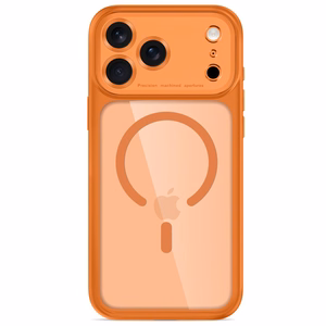 Tech-Protect MagPeak MagSafe CC maciņš, paredzēts iPhone 18 Pro / 17 Pro, caurspīdīgs oranžs