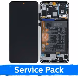 LCD ekrāns saderīgs ar Huawei P30 Lite ar rāmi / Midnight Black / (Service Pack)