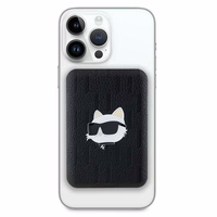 Karl Lagerfeld Magnētiskais indukcijas Portatīvais lādētājs KLPB5FPGKSCHHK 16W 5000mAh melna/melna Choupette Head Pin